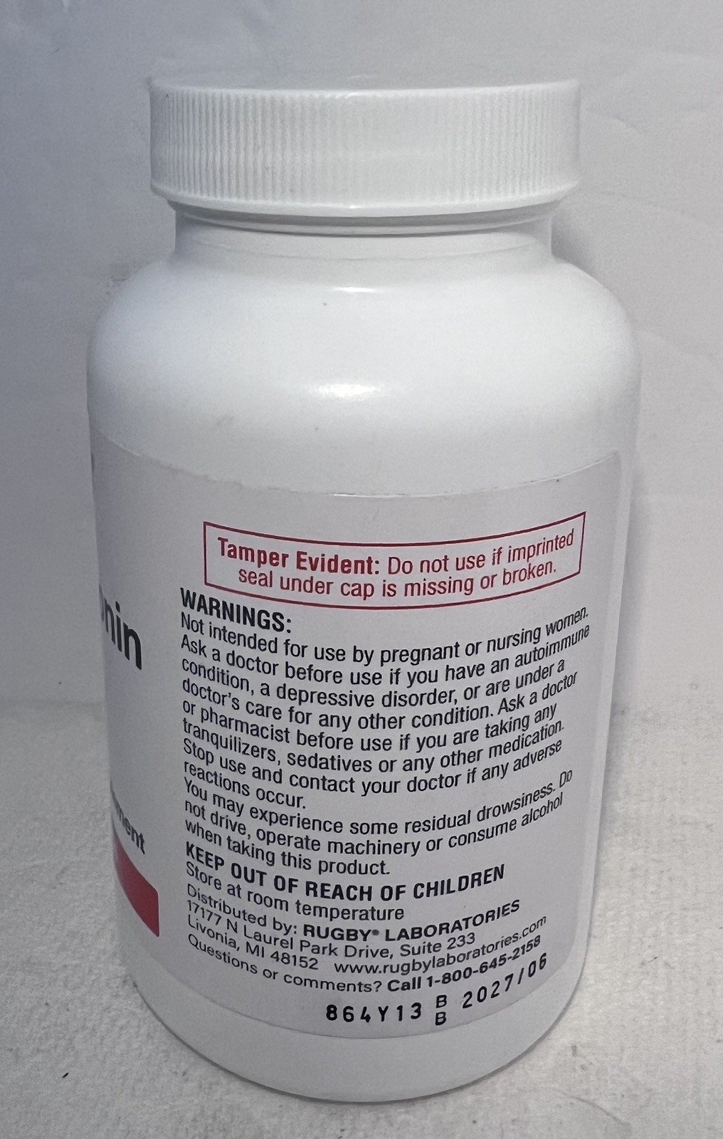 RUGBY MELATONIN 3MG MELATONIN-3 MG White 500Tablets- Exp06/27