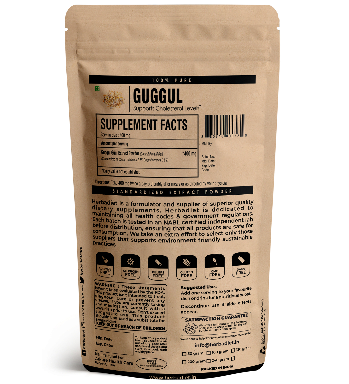Guggul Extract Powder 2.5% – Antioxidant for Heart Health & Cholesterol Support