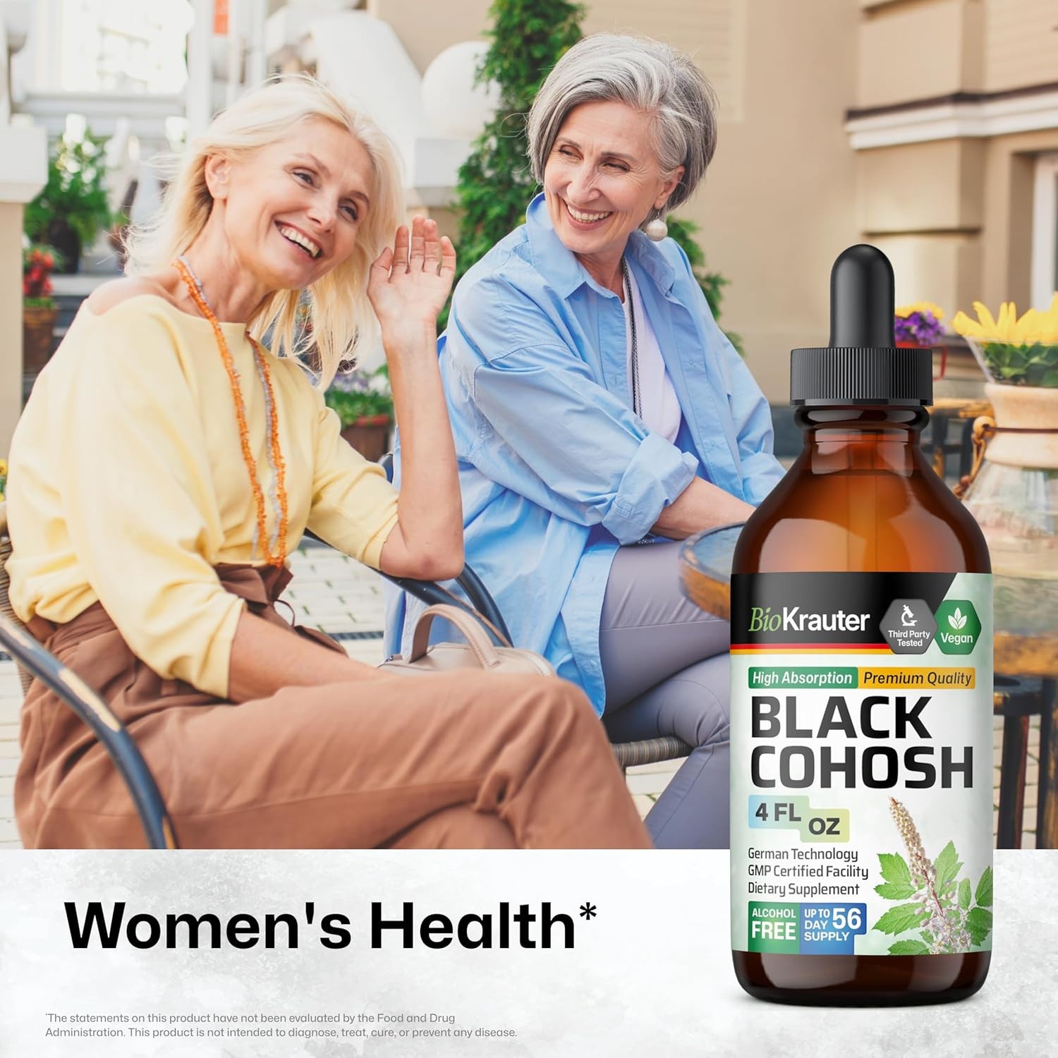 BIO KRAUTER® Perimenopause&Menopause Supplements for Women 4 Fl.Oz 56-Day Supply