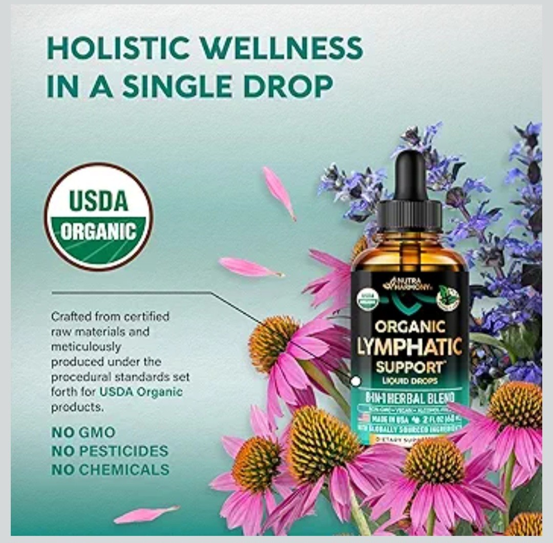 Nutra Harmony Natural Lymphatic Drainage Supplement 8-in-1 60ML Exp 4/2028