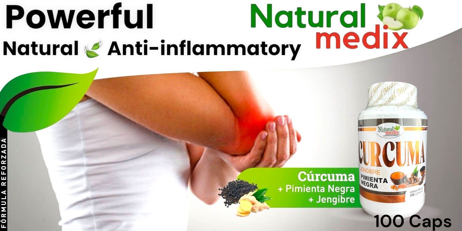 Turmeric Ginger & Black Peper Premium Natural / Curcuma Jengibre Pimienta Negra