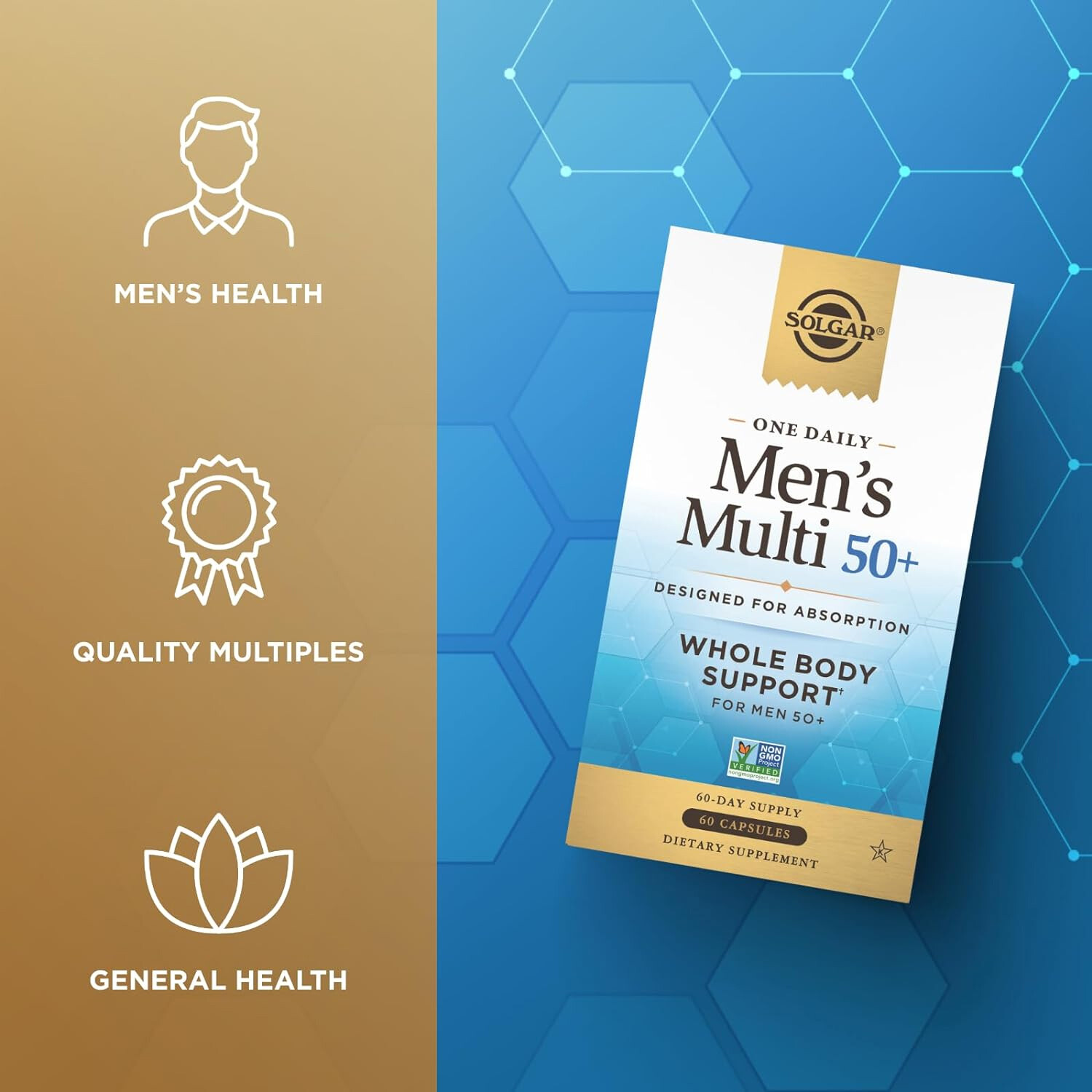 Solgar One Daily Men’s Multivitamin 50+ Whole Body Support, 60 Capsules