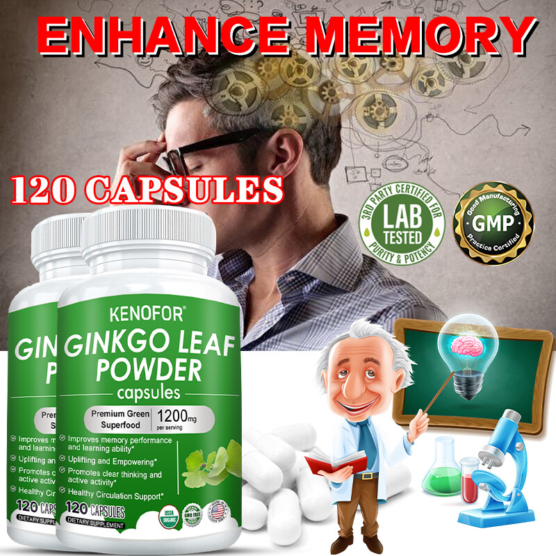Vitamin C+Ginkgo Biloba for Brain Function, Blood Circulation, Anti Inflammation