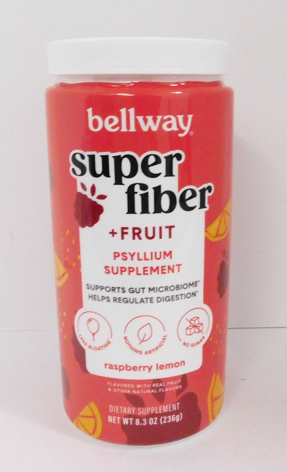 Lot Of 2 Bellway Raspberry Lemon Super Fiber + Fruit 8.3oz EXP 06/27/2026 SEALED