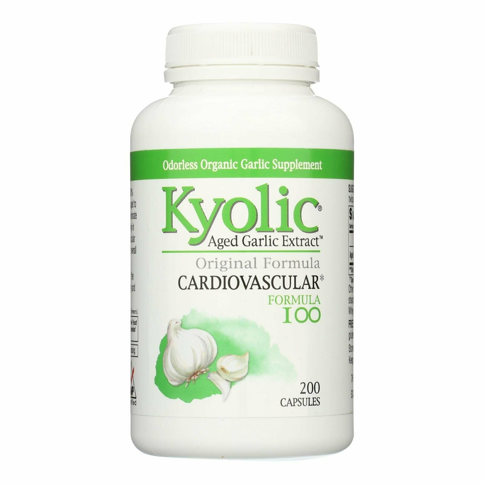 Kyolic Aged Garlic Extract Cardiovascular Formula I00 Capsules Supplement 200 ct