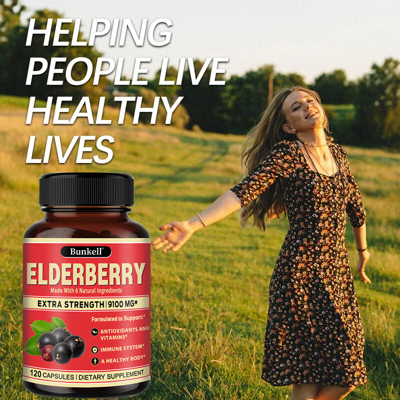 ELDERBERRY Extract 120 Capsules Immune System Booster Antioxidant