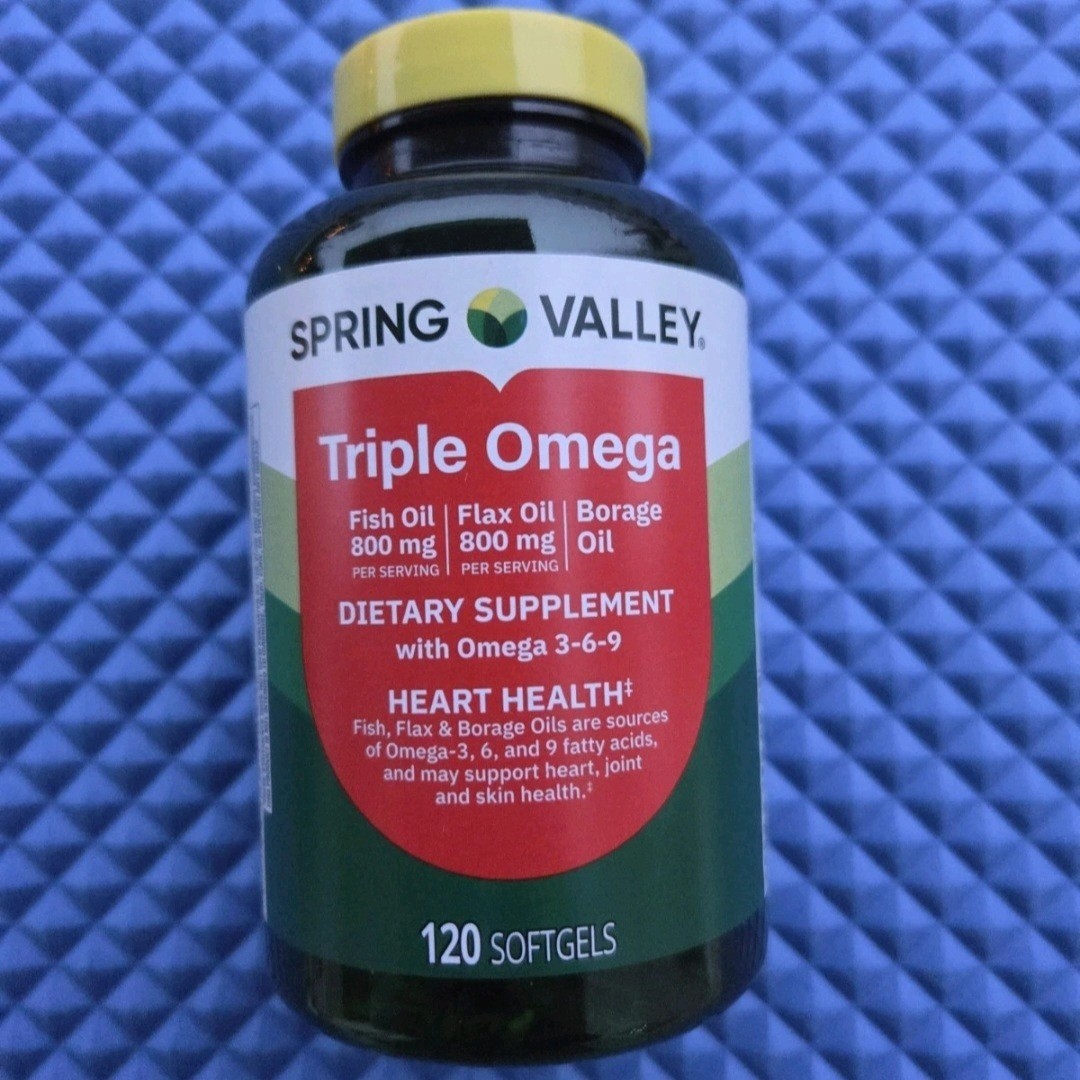 Triple Omega, Fish 800Mg, Flax 800Mg, and Borage Oil Softgels, Heart Health