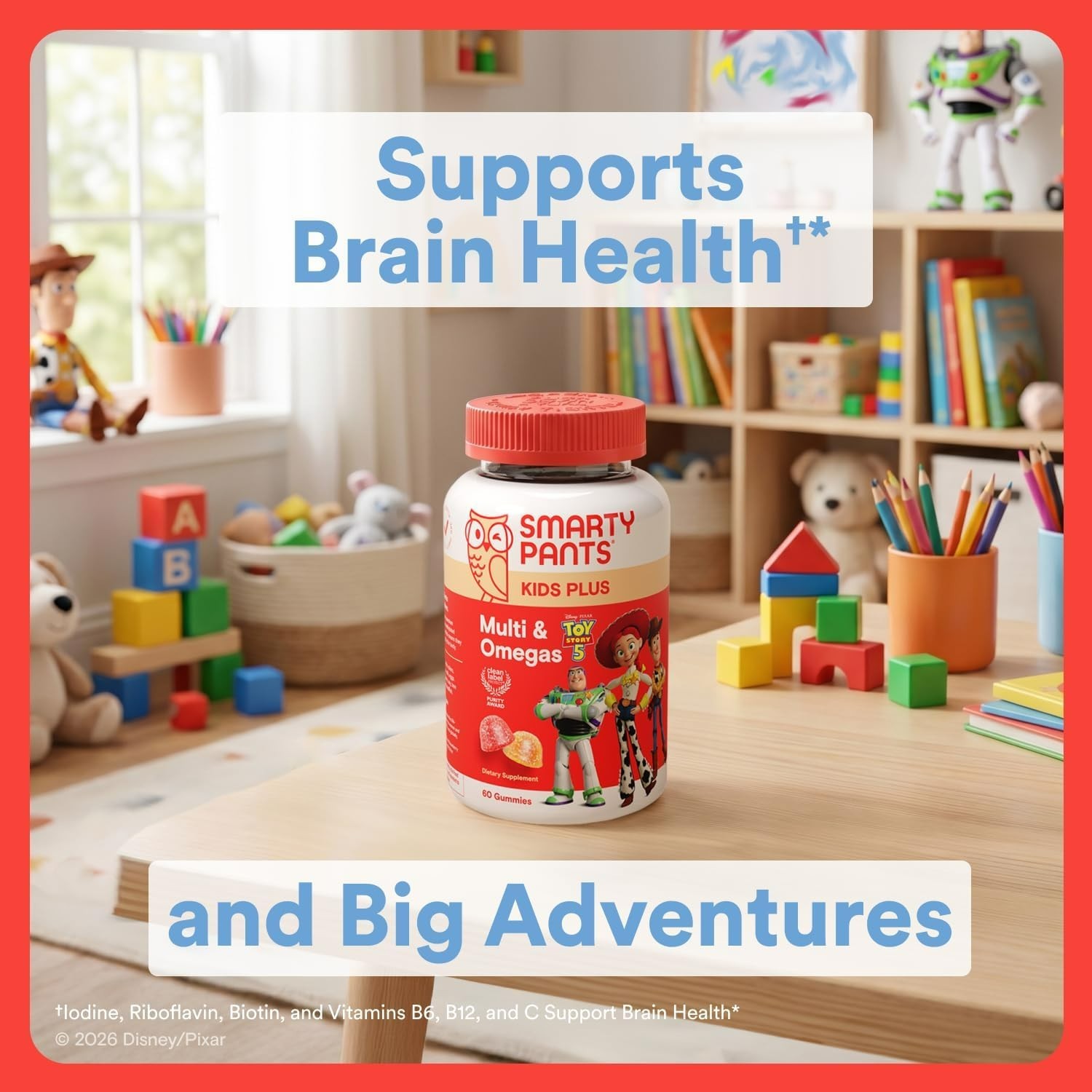 SmartyPants Kids Multivitamin Gummies Toy Story 5 Omega3 DHA EPA Vit D C E B12