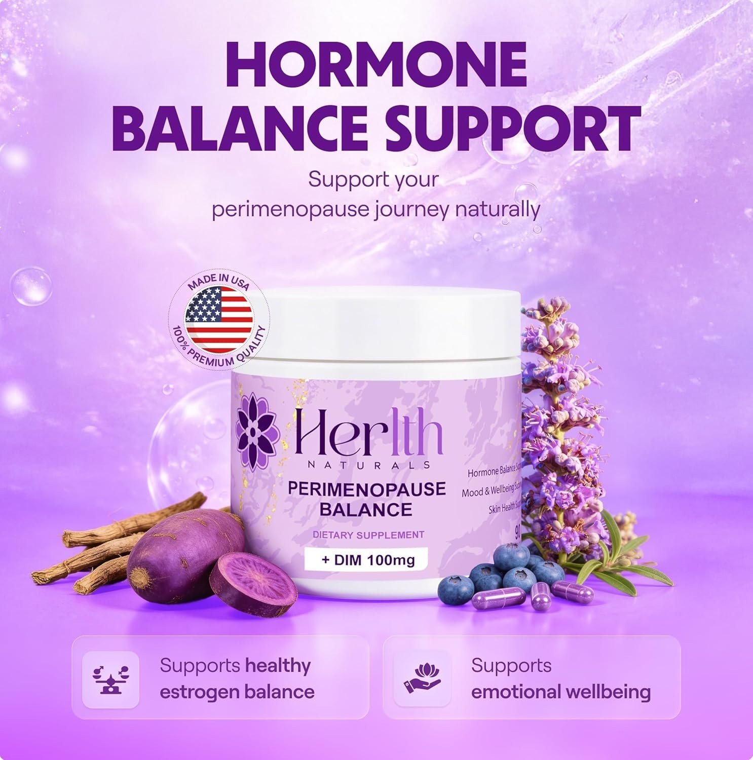 PERIMENOPAUSE SUPPLEMENT FOR WOMEN, HORMONE BALANCE, HOT FLASH, NIGHT SWEATS