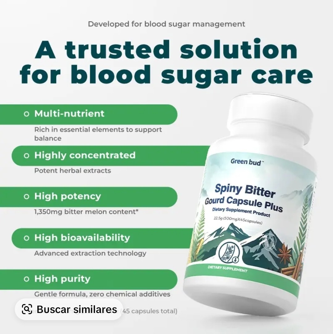 Green bud Bitter Melon Cinnamon Mulberry Ginseng 500mg 45 Capsules Exp 10/2028