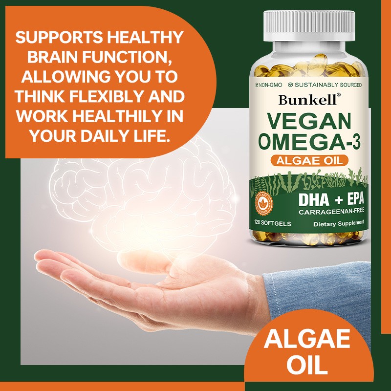 Omega 3 Algae Oil Softgels Improve Heart Brain Eye Immune Health 30-120 Pills