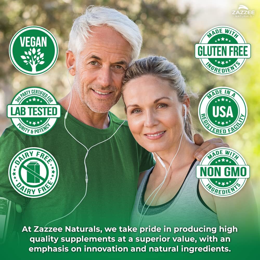 Zazzee USDA Organic Bilberry 201 Extract 6000 mg Strength 120 Vegan Capsules …