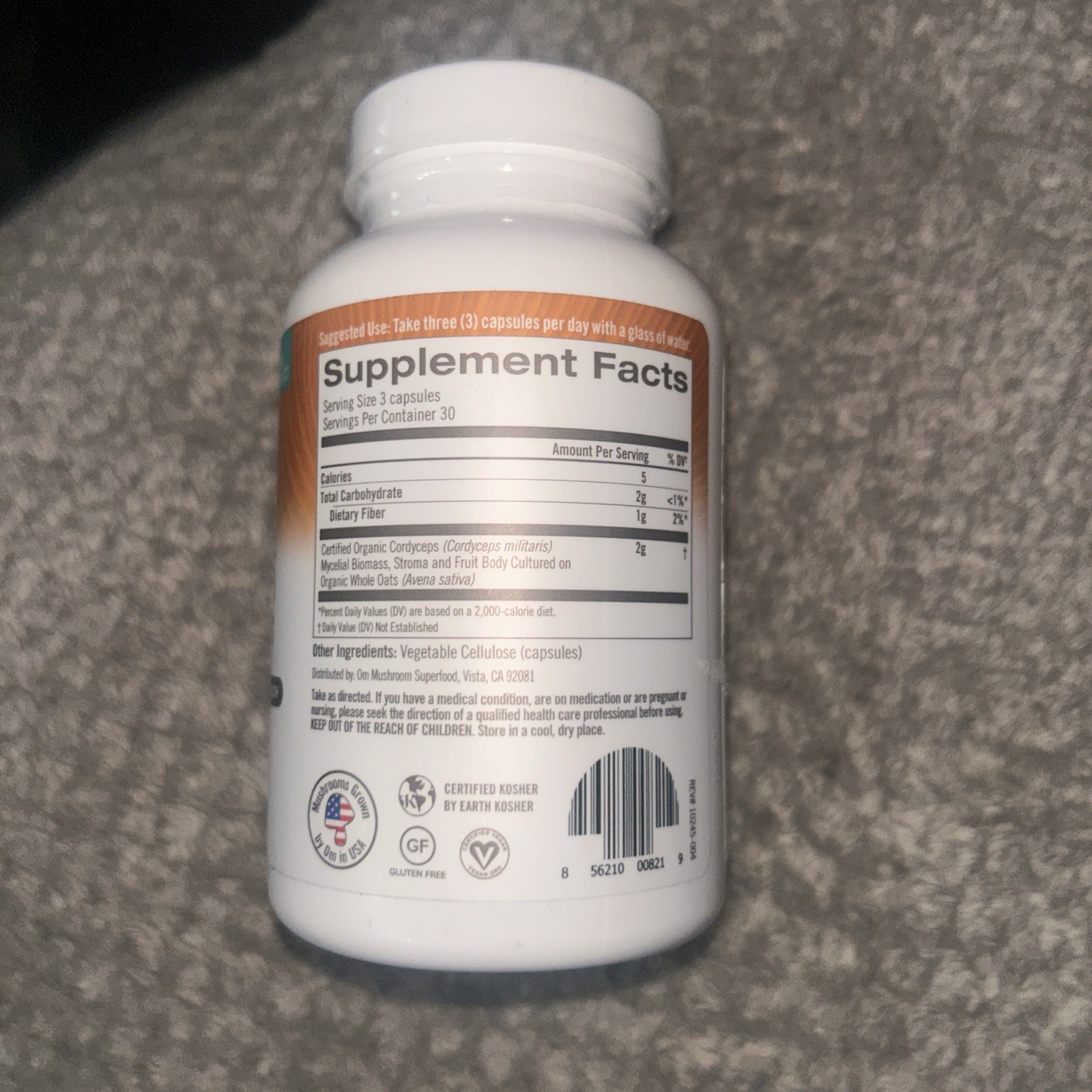 Om Mushroom Cordyceps Capsules ~Energy ~Endurance, 2000mg 90 caps Exp. 12/26