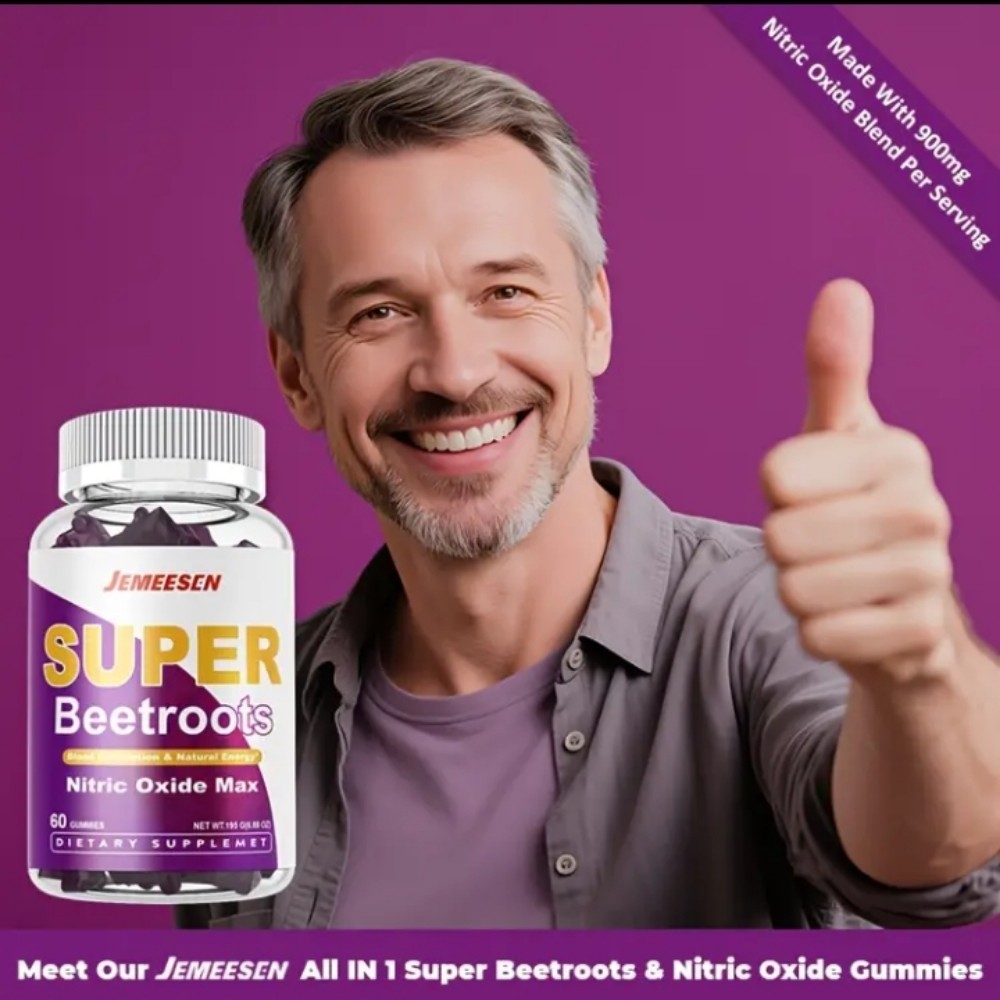 Beet Root Gummies Super Blend for Heart Health and Energy Vigor 1 Month Supp