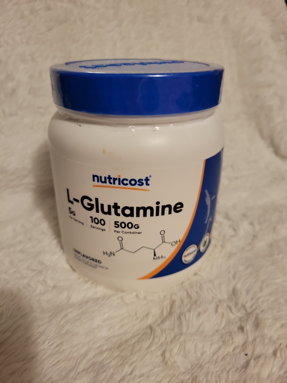 Nutricost Pure L-Glutamine Powder 500G – 100 Servings, Non-GMO & Gluten Exp10/27