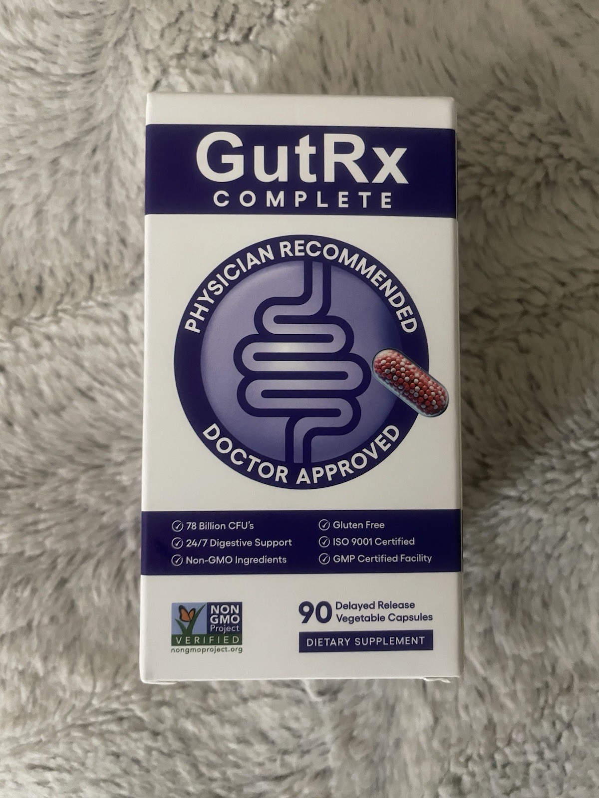 GutRx Complete Probiotic 90 Capsules Gluten-Free Non-GMO Exp 06/08/2027