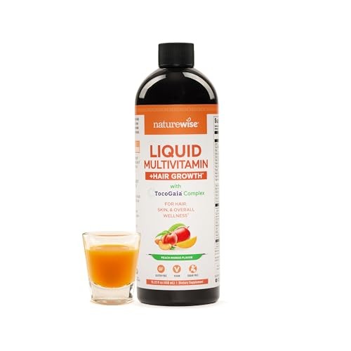 NatureWise Liquid Multivitamin Hair Growth Supplement for Men & Women – Biotin
