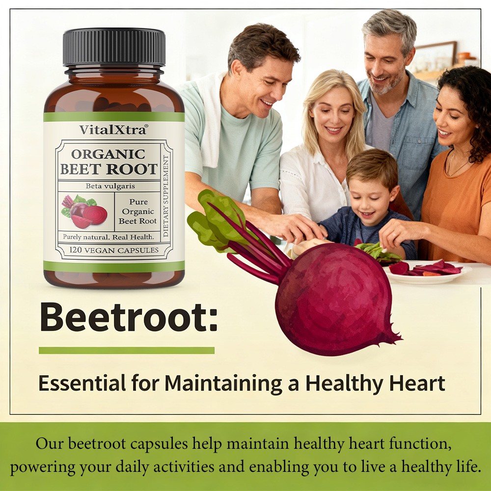 Organic Beet Root Supplement – Lowers Blood Pressure, Promotes Blood Circulation