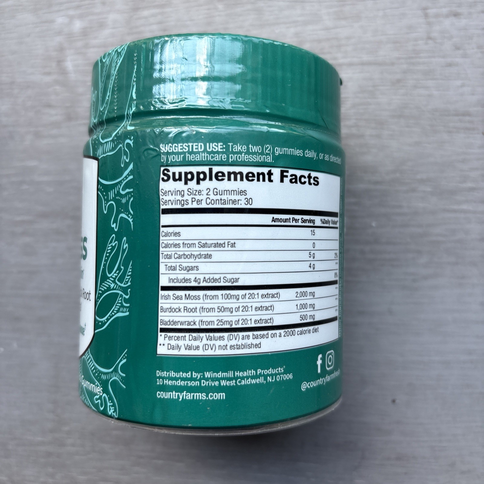 COUNTRY FARMS Irish Sea Moss Gummies – 60 Count – Exp 9/2027