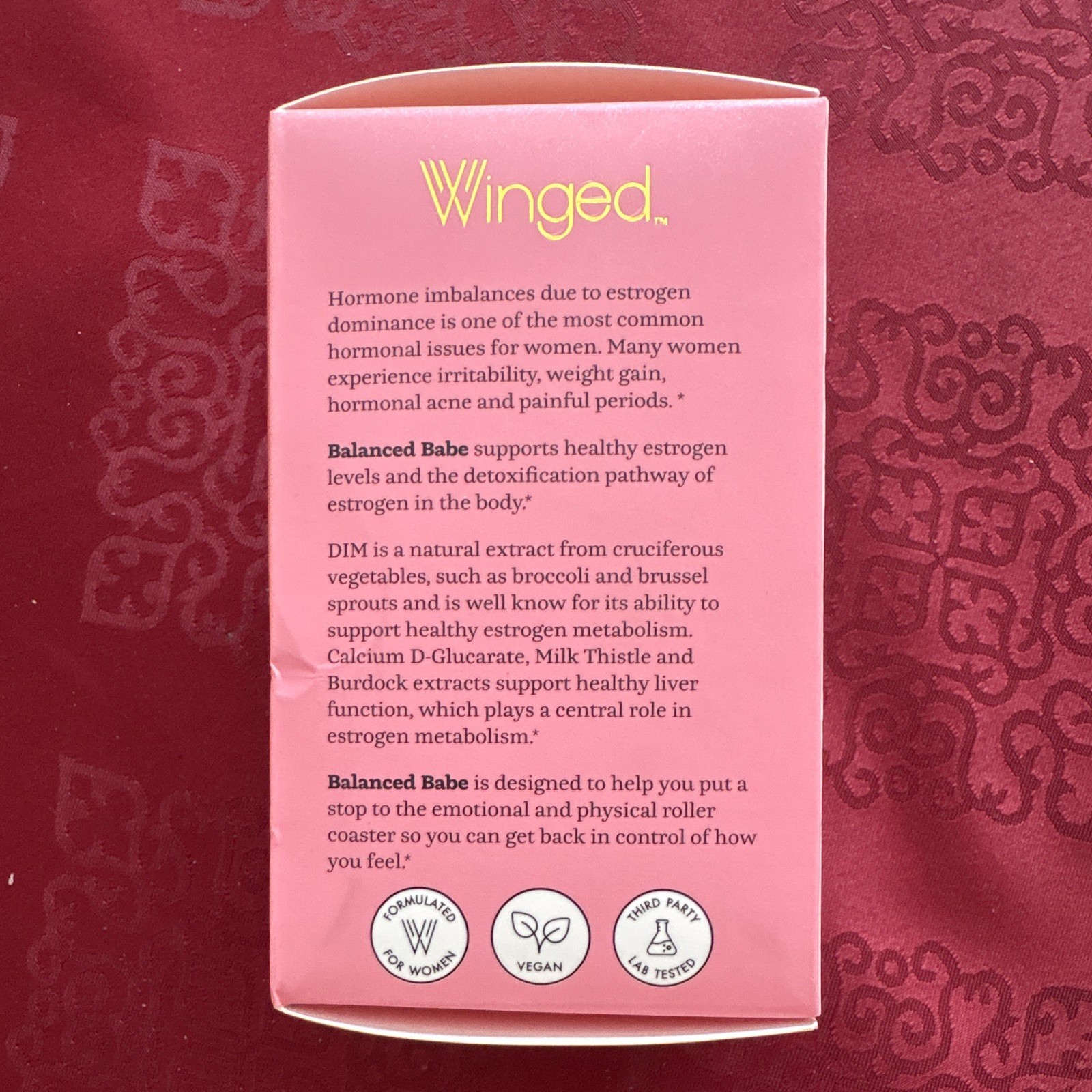 Winged Balanced Babe Women’s Hormone Balancing Vegan Gluten Free 60 Capsules