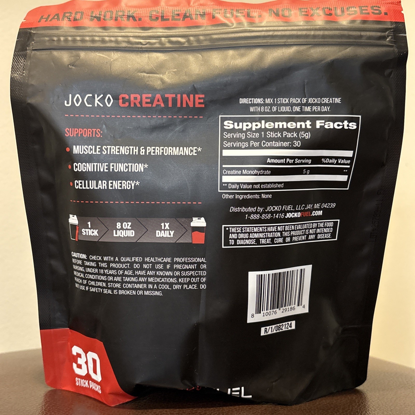 Jocko Fuel, Creatine, Unflavored, 30 Stick Packs, 5.29 oz/150g