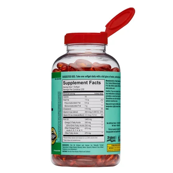 Kirkland Wild Alaskan Fish Oil 1400 mg 230 Softgels Omega 3 Heart Health