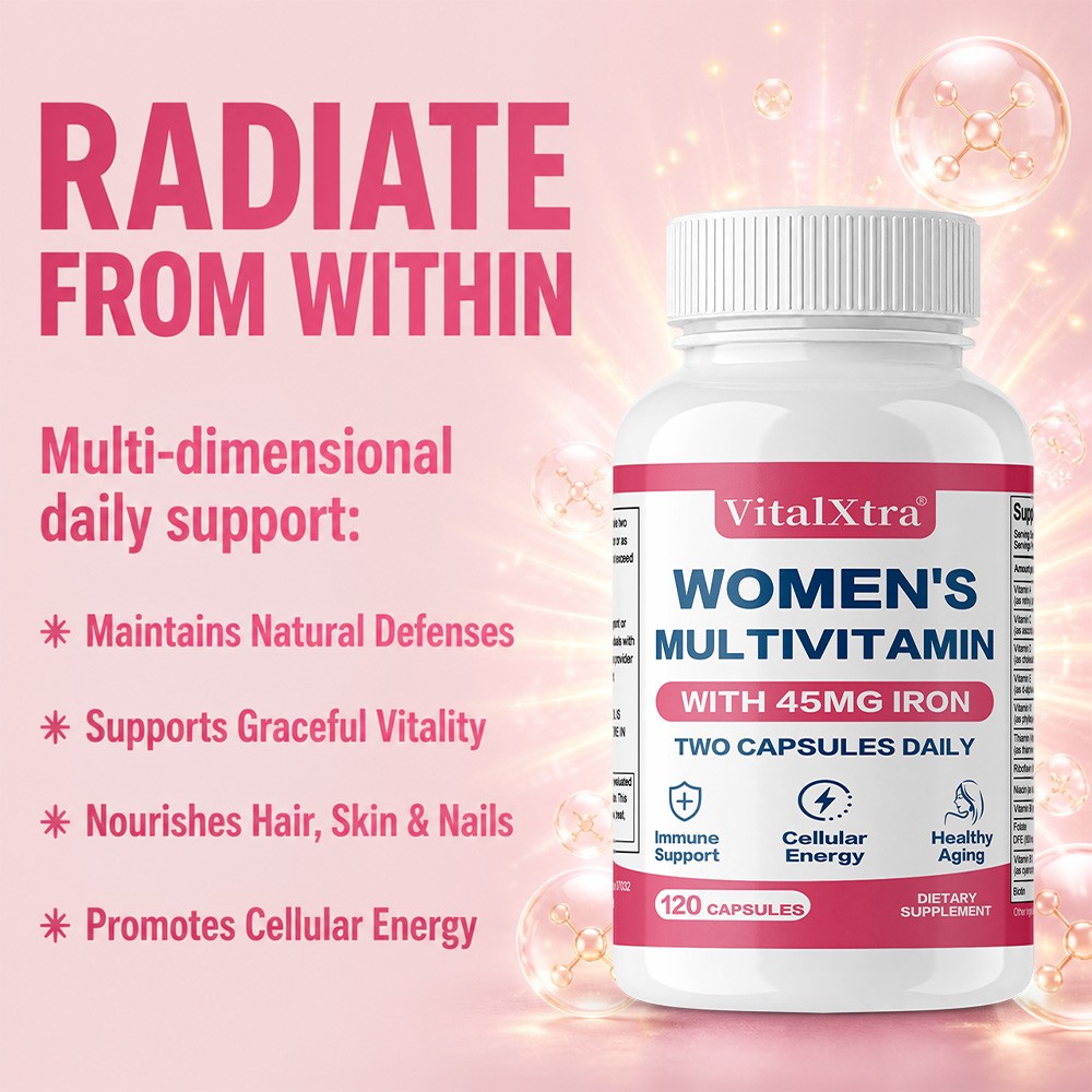 Women Daily Multivitamin 22in1 Mineral+Probiotic,Energy,Gut,Skin&Immune,30~120CT