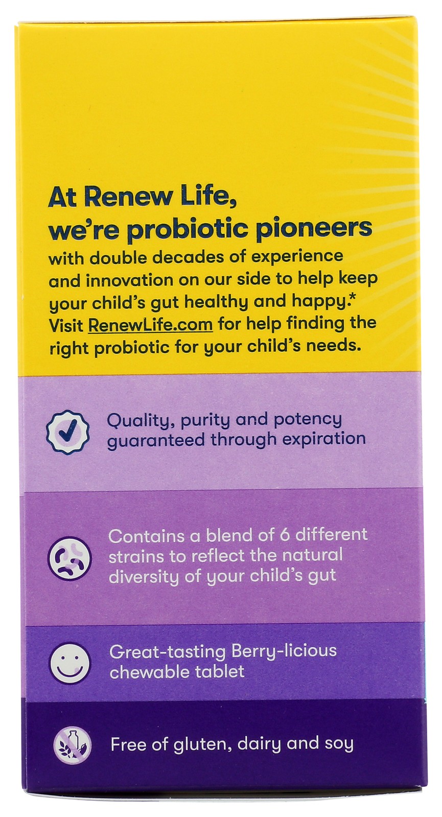 Renew Life Kids Chewable Probiotic 30 Tablets Supplement 4 Pack