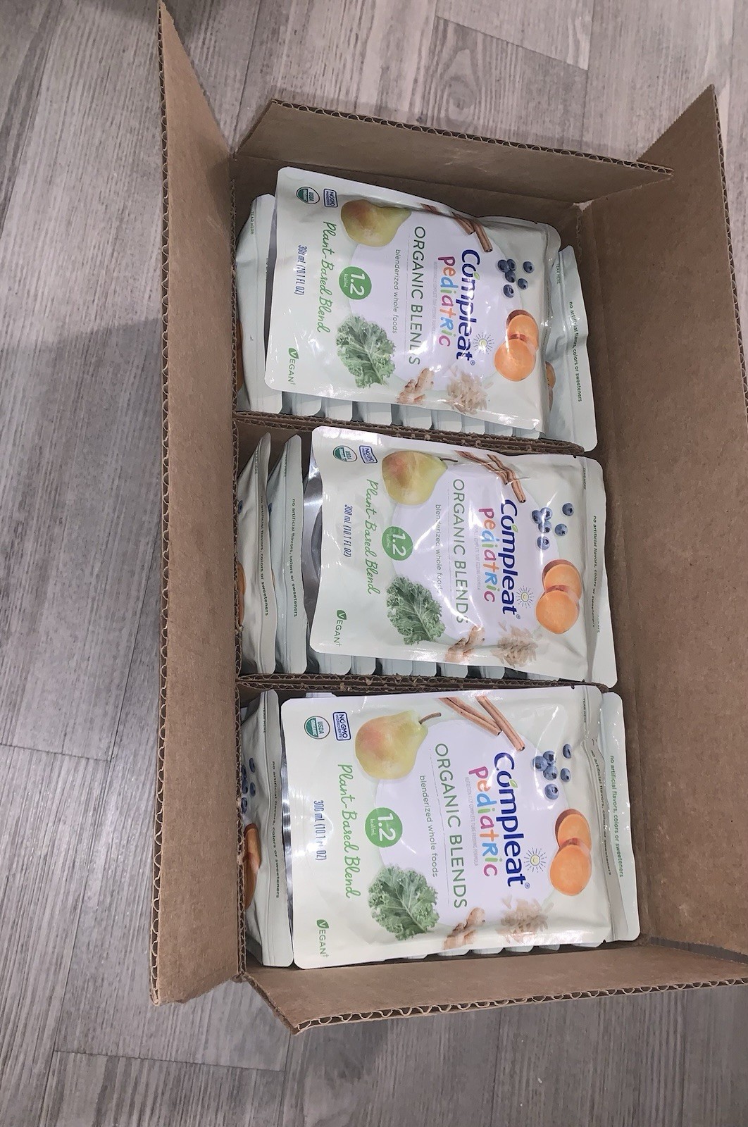 1 Box of 33 – Compleat Pediatric Organic Blend Plant Base Blended Tube Feeding