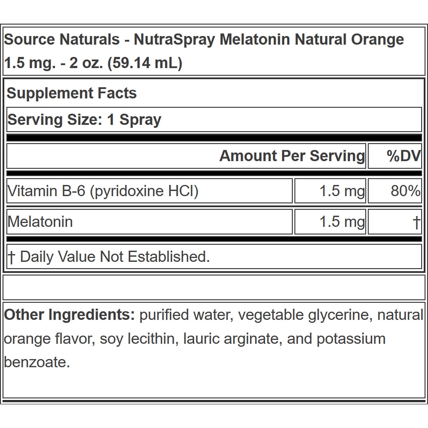 Source Naturals NutraSpray Melatonin, Natural Orange, 2 Fluid Ounce