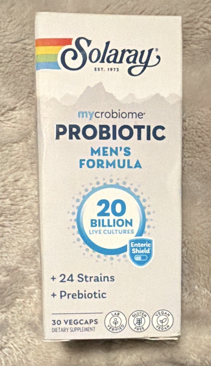 Solaray Mycrobiome Men’s Probiotic + Prebiotic 20B Vegan Gluten-Free 30 ct