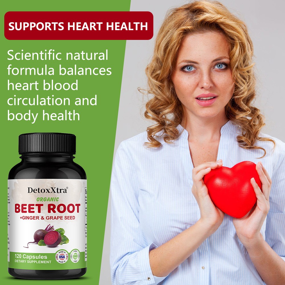 Organic Beet Root Capsules-Supports Circulation, Heart Health&Energy 30~120 Caps