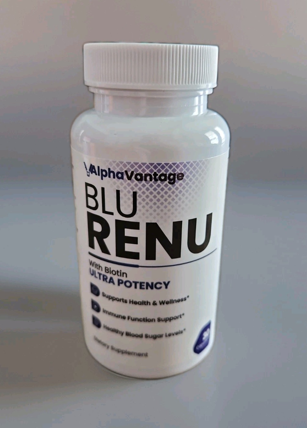 Alpha Vantage Blu Renu with Biotin Ultra Potency 30 Capsules Exp 8/27 Sealed
