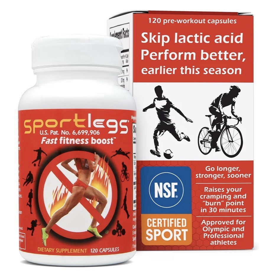 SportLegs Fast Fitness Boost Pre-Workout Capsules NSF Sport Vegan 120 Exp 03/29