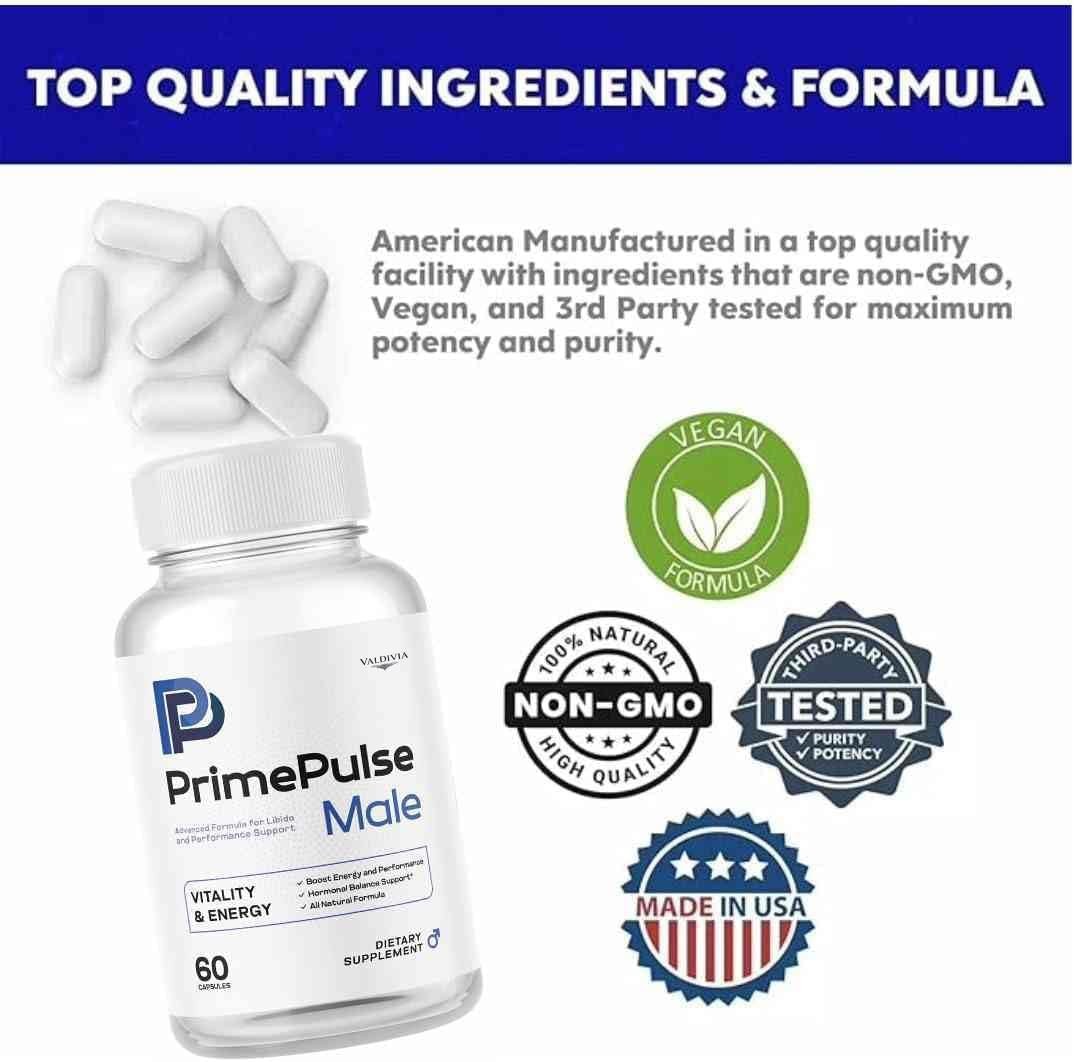 Valdivia Prime Pulse 60 Capsules Men’s Health Supplement Made in USA Male