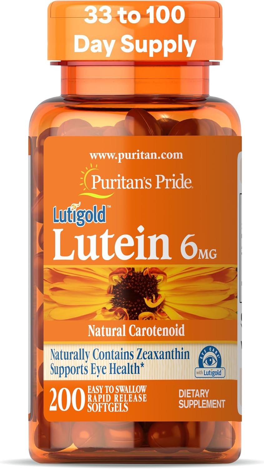 Puritan’s Pride Premium Lutigold™ Lutein Carotenoid 6mg 200 Count (Pack of 1)