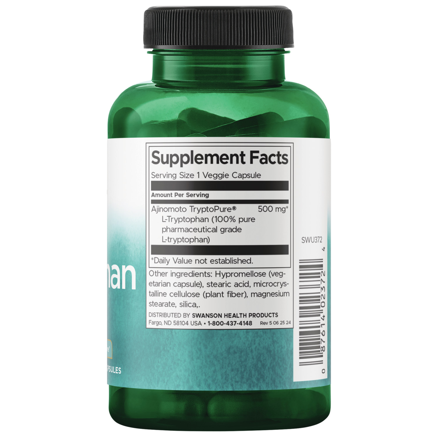 Swanson L-Tryptophan from Tryptopure 500 mg 90 Veggie Capsules