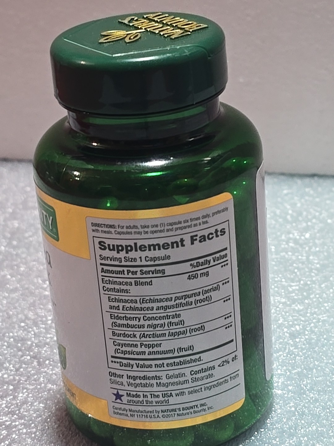 Nature’s Bounty Echinacea & Goldenseal Dietary Supplement 450mg 100 Capsules