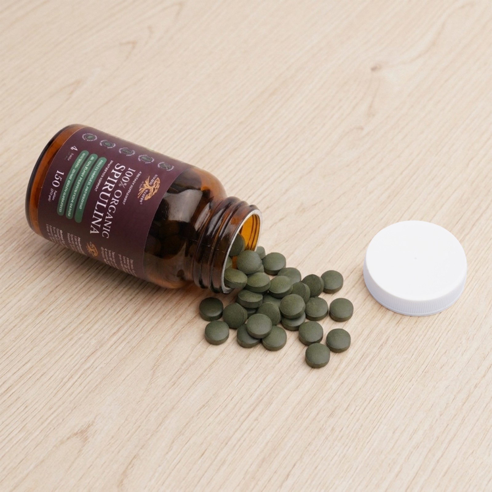 Sacred Leaves 100% Organic Spirulina Tablets 500 mg | Arthrospira Platensis
