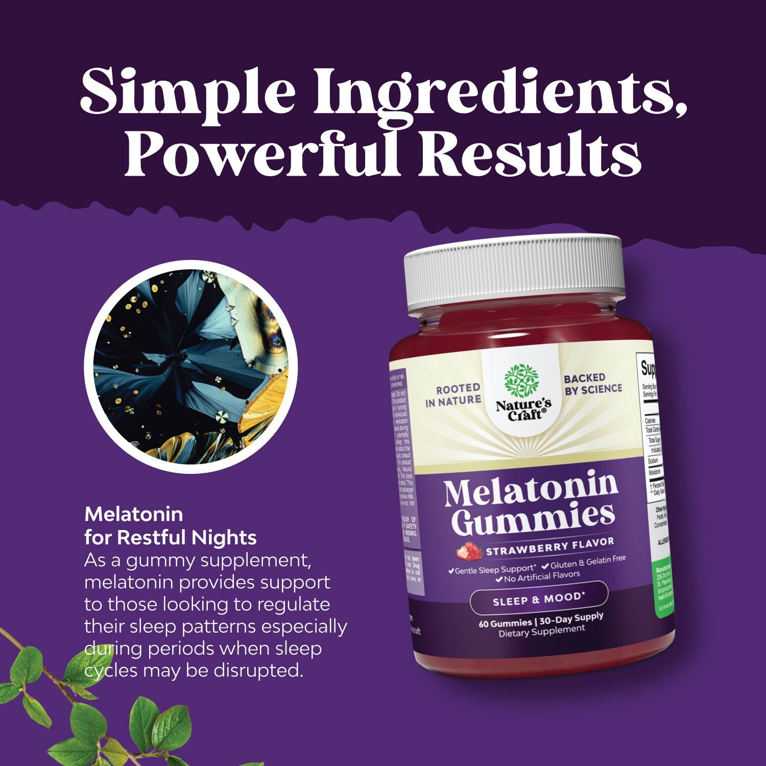Melatonin 5mg Per Serving Natural Gelatin Free and Halal Melatonin Gummies 60ct
