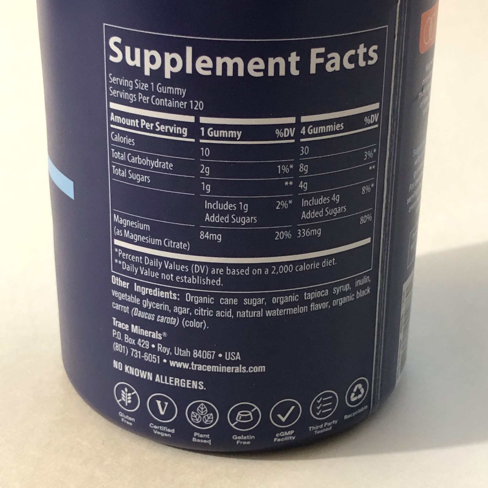 Trace Minerals Magnesium Supplement, Watermelon Flavored Gummies, 120 Count