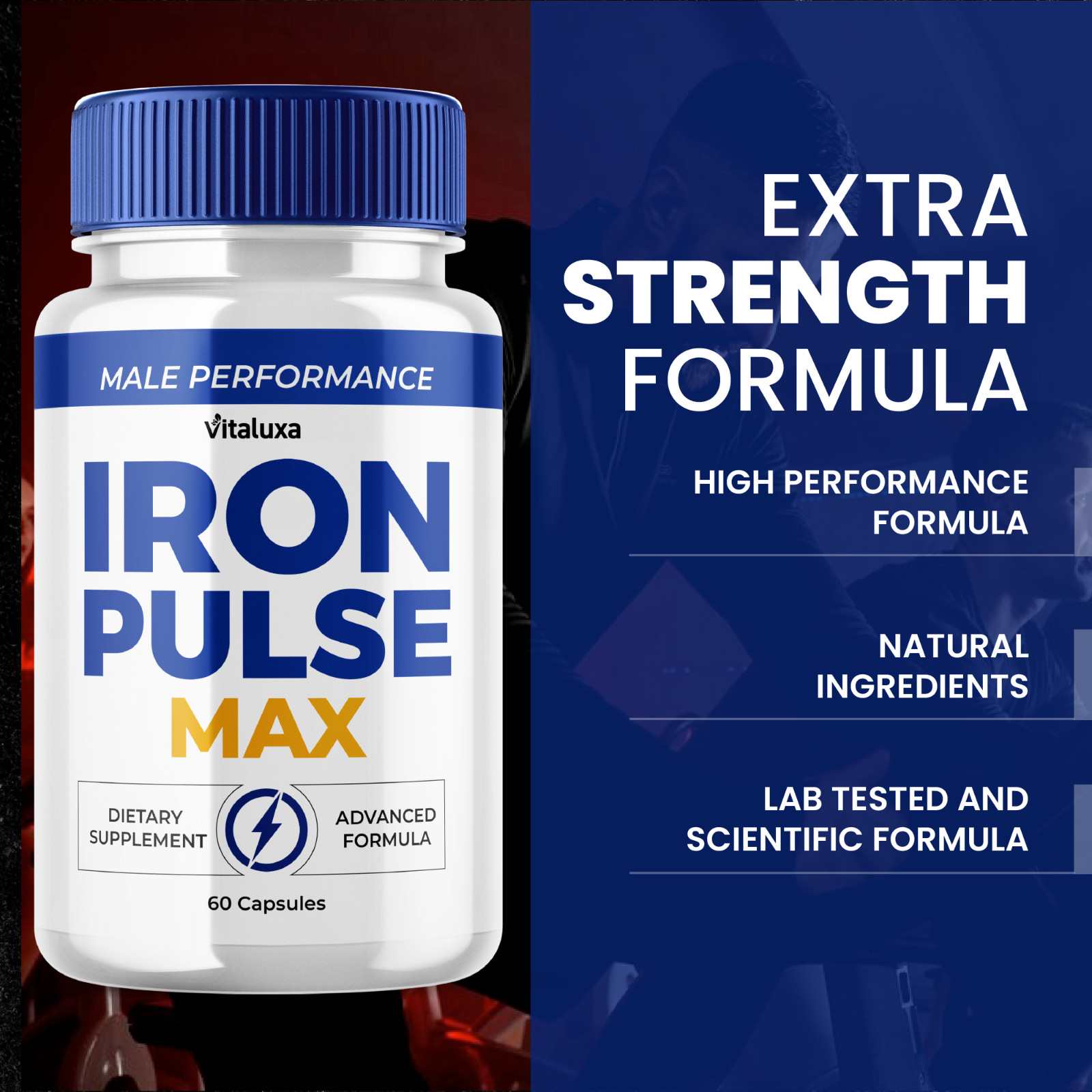 Iron Pulse Male Energy Pills, IronPulse for Men Health (60 Capsules)