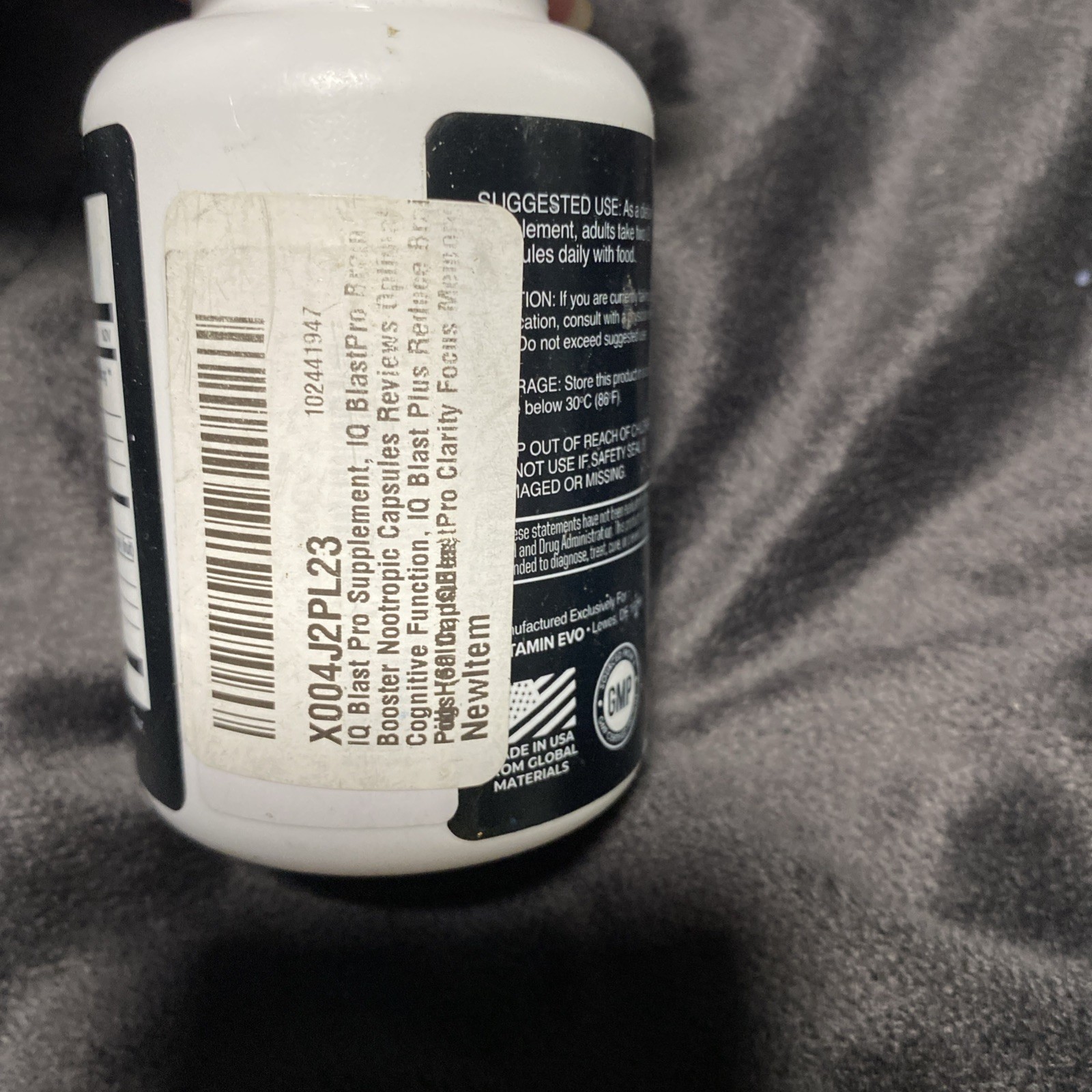 IQ Blast Pro nootropic Brain Supplement 30 Day Supply 60 Capsules Exp 08/27