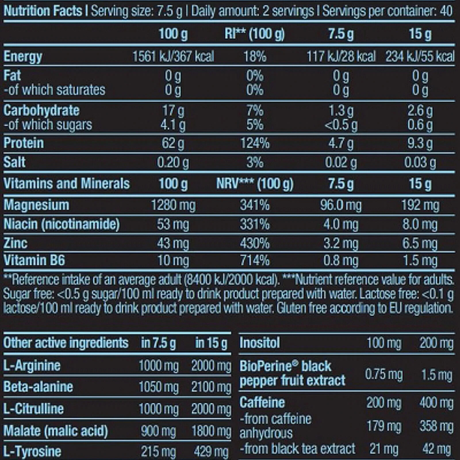 BLACK BLOOD – 300g – Extreme Pre-Workout Increase energy levels concentration