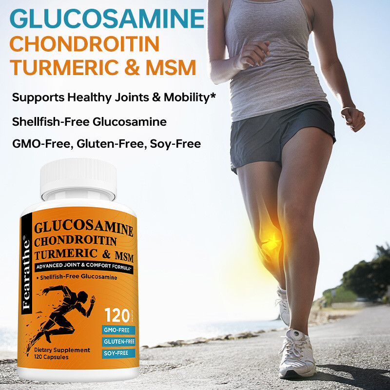 Glucosamin-Chondroitin-Kurkuma- und MSM-Kapseln – Halten Sie die Gelenke gesund