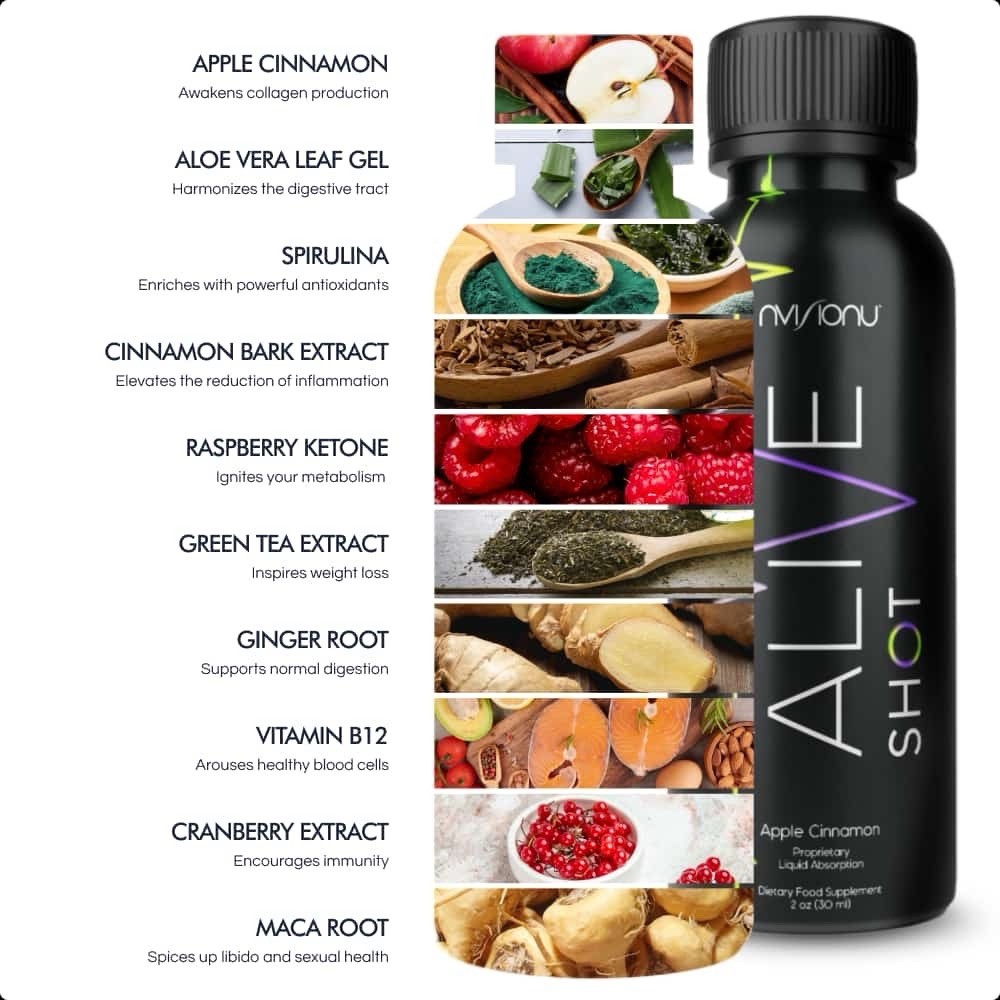 20 servings coffee Alive dietary; 3 shots of Alive Supports daily energy # 4