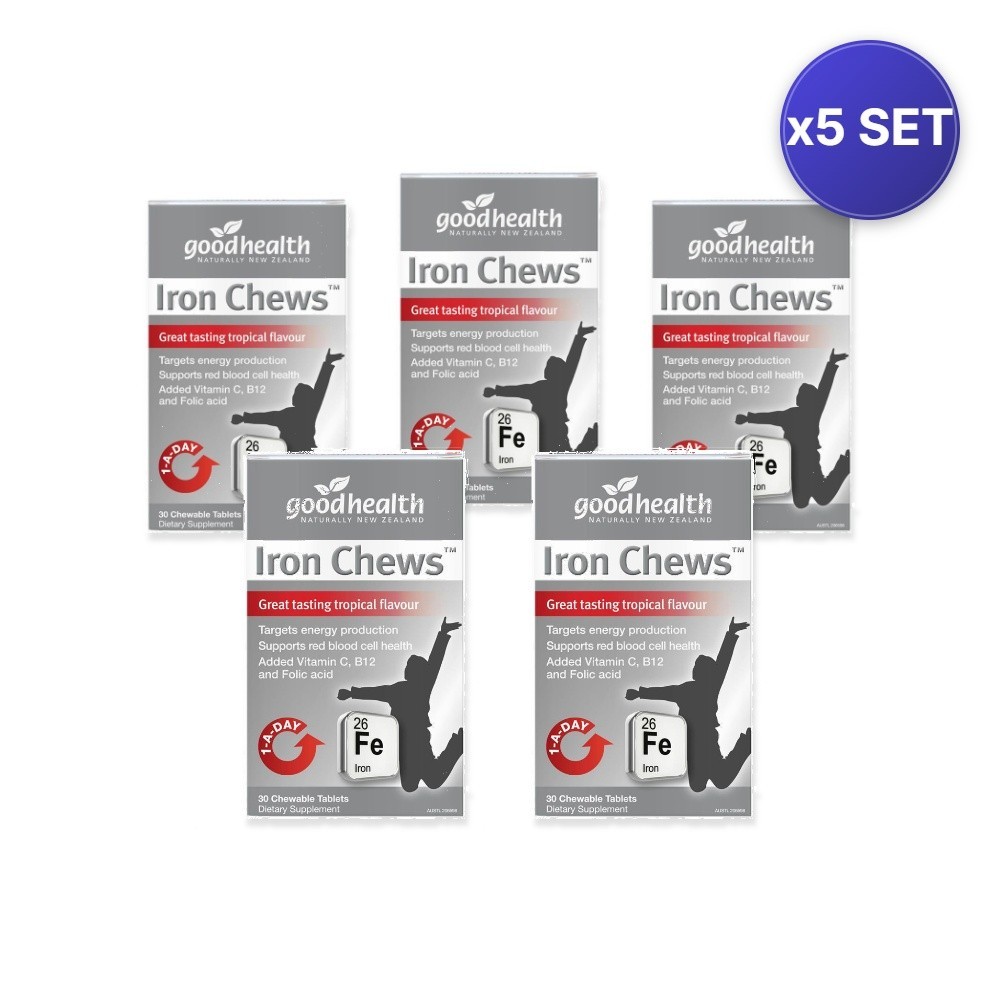 Iron Chews 30 Tabs – Daily Vitality Support – 5 Pack