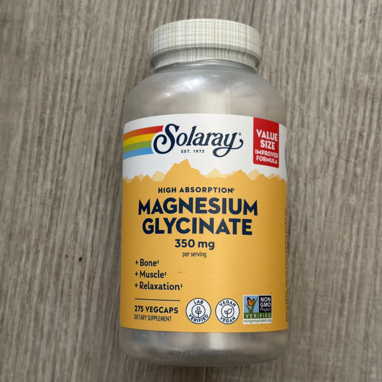 Solaray High Absorption Magnesium Glycinate 350 Mg – 275 caps