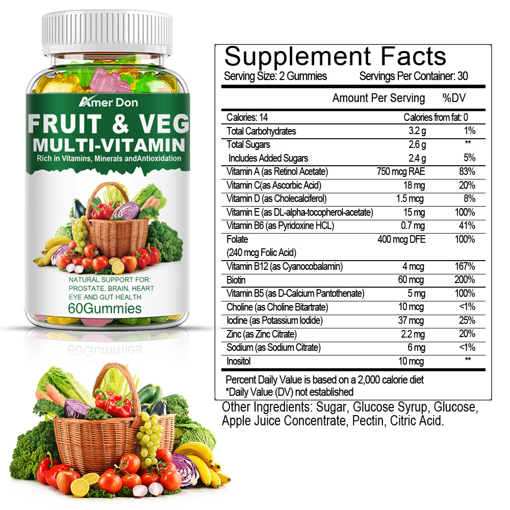 Fruits&Veggies 60 Fruit&Veggie Supplement Gummies Vitamins&Minerals