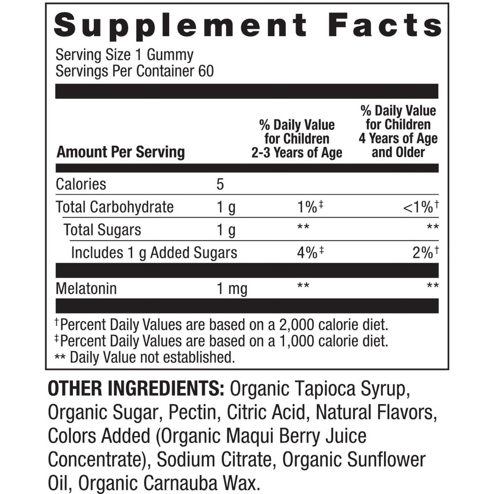 Spring Valley Kids Melatonin Dietary Supplement Gummies, Raspberry, 1 mg, 60 Ct